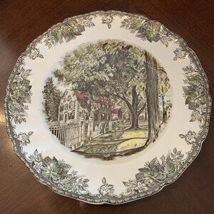 Johnson Bros Ironstone Plate - “The Friendly Village” - Village Street, England